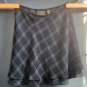 Mini sheer plaid Express skirt